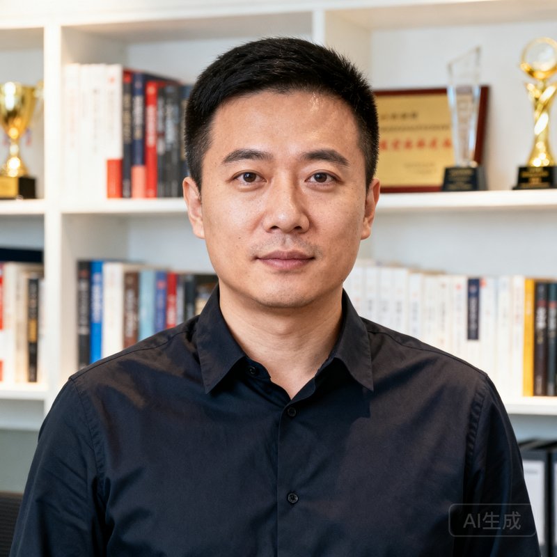 创始人兼CEO陈志远的正面商务照片，穿着深色衬衫，背景为数据中心的屏幕墙。